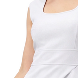 Sleeveless Square Neck Sheath Dress, White