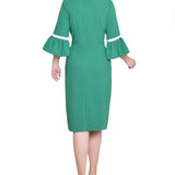 NY Collection Missy 3/4 Sleeve Contrast Detail Dress