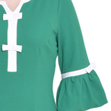 NY Collection Missy 3/4 Sleeve Contrast Detail Dress