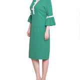 NY Collection Missy 3/4 Sleeve Contrast Detail Dress