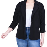 Black Long Sleeve Scuba Crepe Jacket