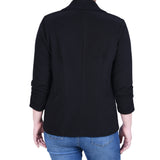 Black Long Sleeve Scuba Crepe Jacket