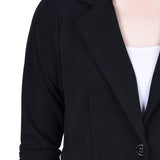 Black Long Sleeve Scuba Crepe Jacket