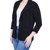 Black Long Sleeve Scuba Crepe Jacket