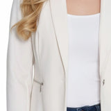 NY Collection Cropped Long Sleeve Crepe Jacket