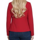 NY Collection Cropped Long Sleeve Crepe Jacket