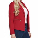 NY Collection Cropped Long Sleeve Crepe Jacket