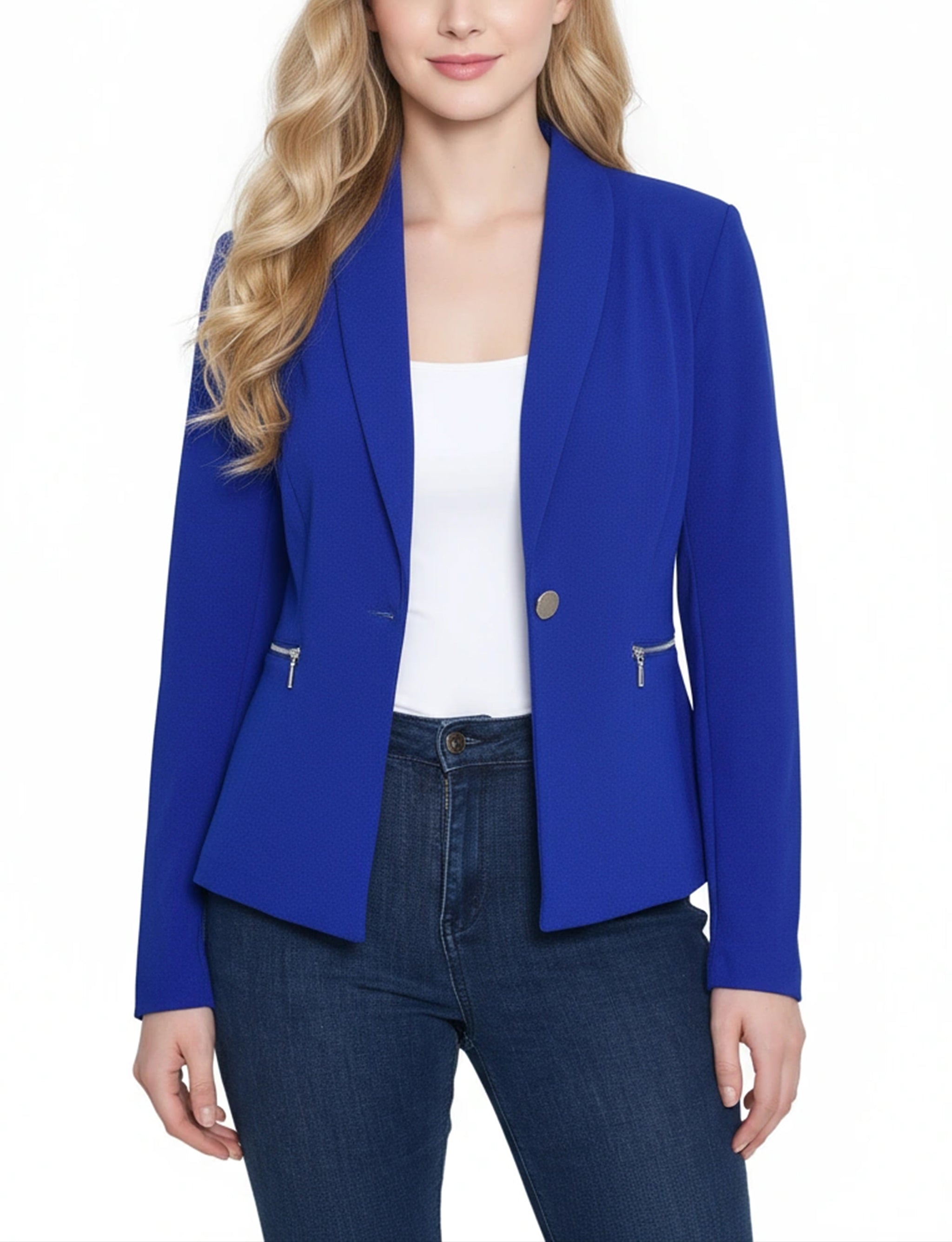 NY Collection Cropped Long Sleeve Crepe Jacket