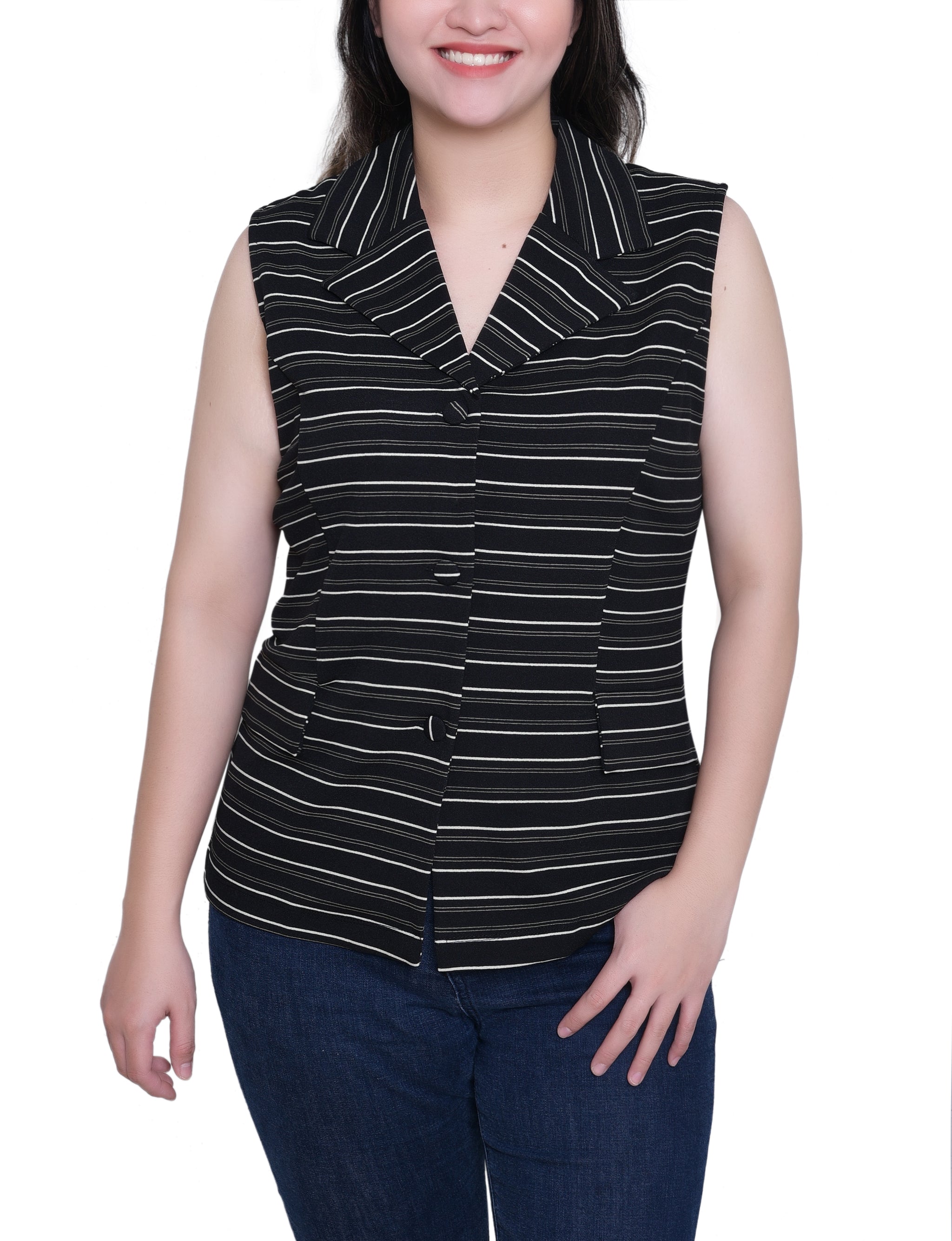 NY Collection Sleeveless Scuba Jacket