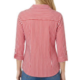 NY Collection Half Zip Blouse With Pockets