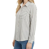 NY Collection Long Sleeve Blouse With Chest Pocket