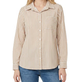 NY Collection Long Sleeve Blouse With Chest Pocket