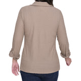 NY Collection Long Sleeve Textured Knit Top