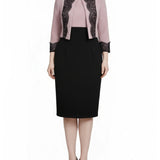 NY Collection Lace-Detail 2 Piece Textured Knit Dress Set