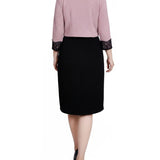 NY Collection Lace-Detail 2 Piece Textured Knit Dress Set