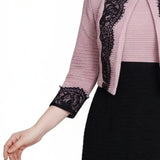 NY Collection Lace-Detail 2 Piece Textured Knit Dress Set