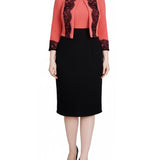 NY Collection Lace-Detail 2 Piece Textured Knit Dress Set