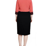 NY Collection Lace-Detail 2 Piece Textured Knit Dress Set