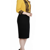 NY Collection Lace-Detail 2 Piece Textured Knit Dress Set