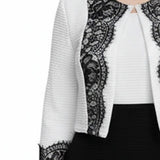 NY Collection Lace-Detail 2 Piece Textured Knit Dress Set