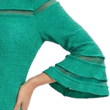 Long Bell Sleeve Dress with Contrast Striping