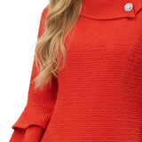 NY Collection 3/4 Sleeve Shawl Collar Dress