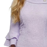 NY Collection 3/4 Sleeve Shawl Collar Dress