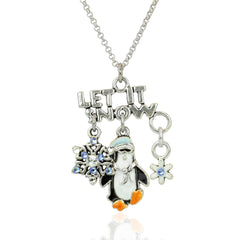 Penguin & Snowflake Jumble Pendant Necklace
