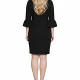 NY Collection Petite 3/4 Length Pearl Detail Dress