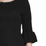 NY Collection Petite 3/4 Length Pearl Detail Dress