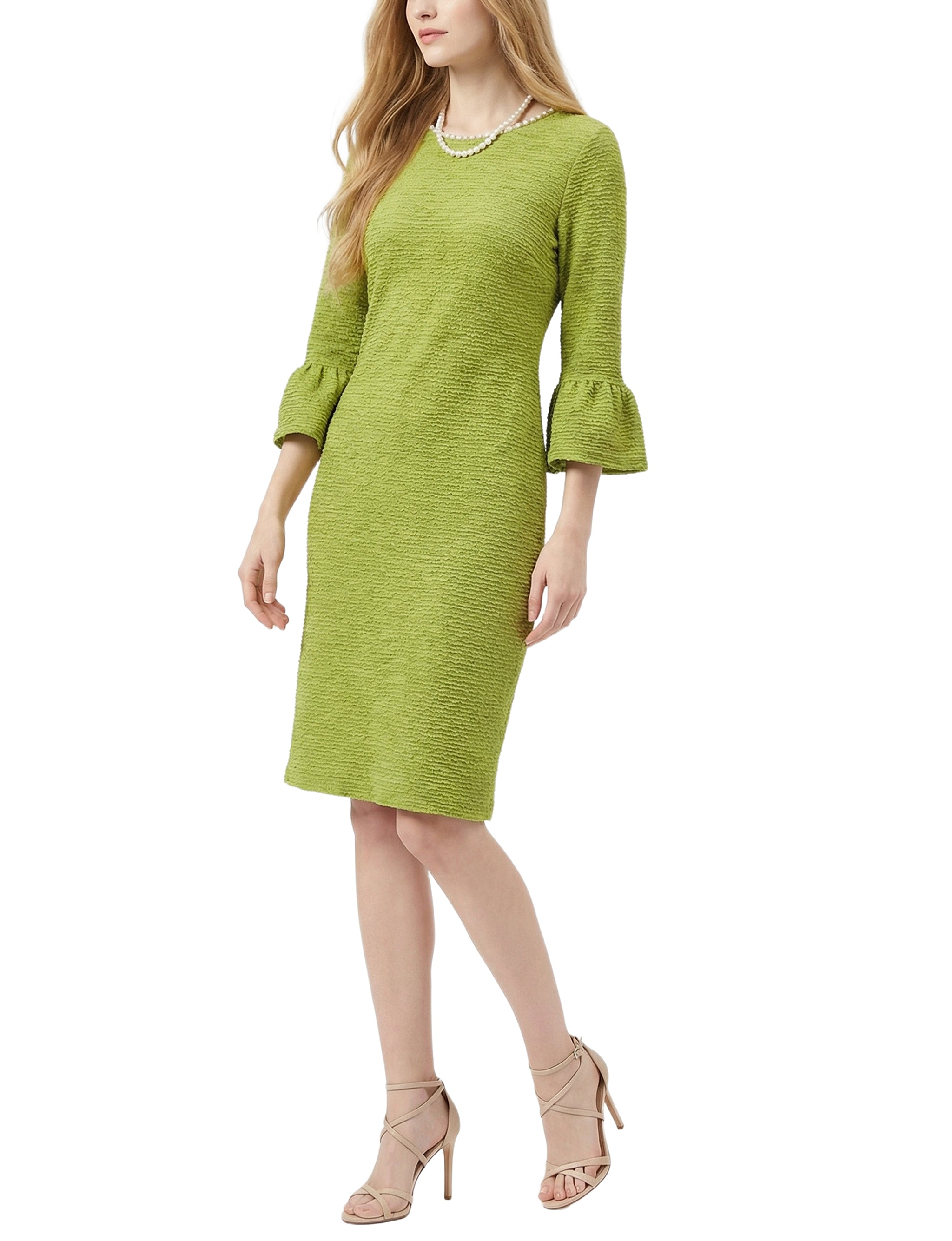 NY Collection Petite 3/4 Sleeve Pearl Detail Dress