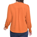 NY Collection Petite Long Sleeve Studded Blouse