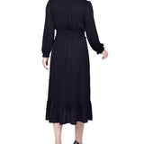 NY Collection Petite Long Sleeve Surplice Neck Dress