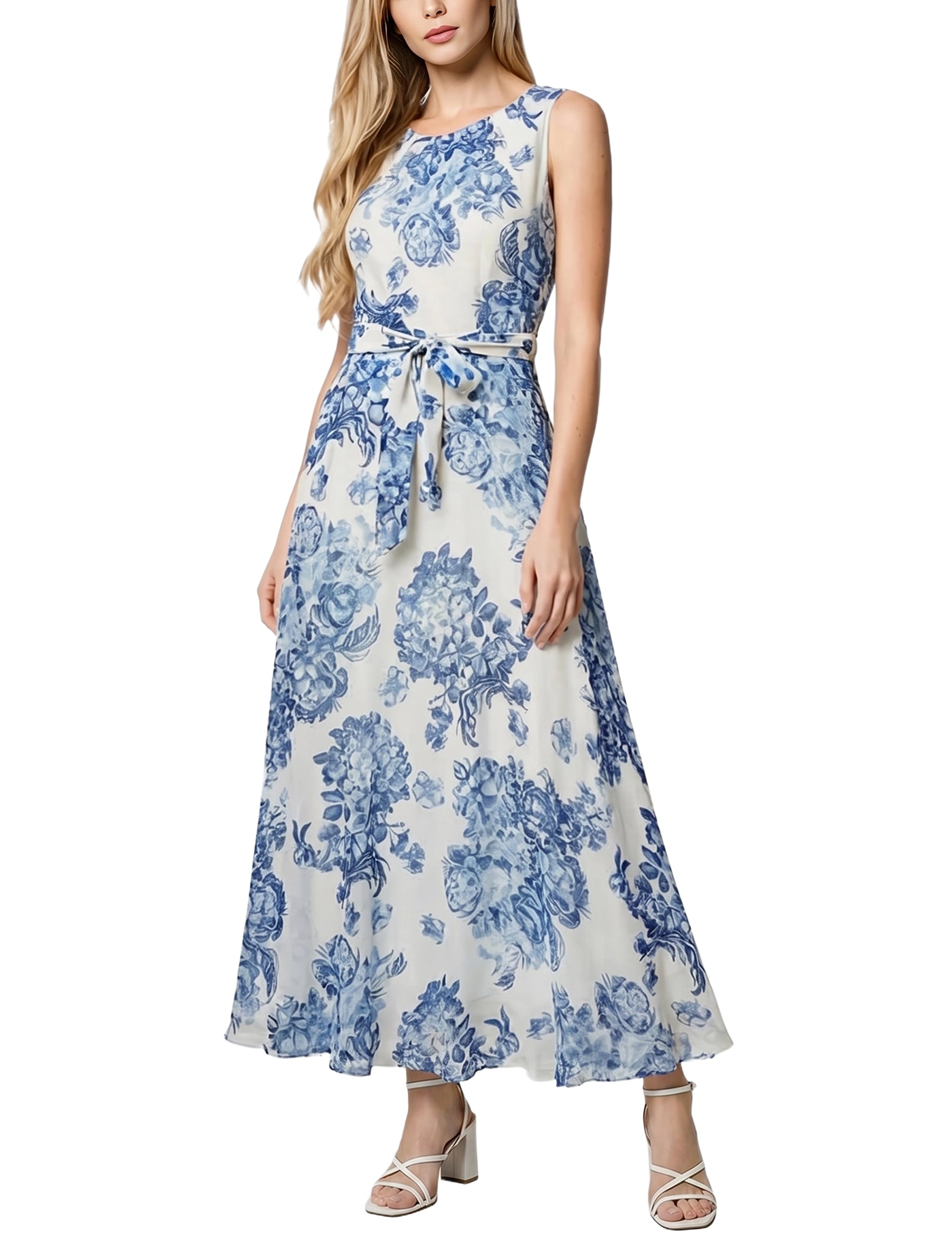 Sleeveless Chiffon Maxi Dress, Petite