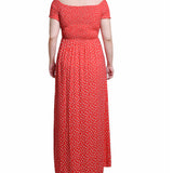 Red Smocked Bodice Maxi Dress - Petite