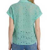 Short Sleeve Eyelet Blouse, Petite