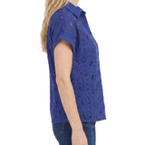 Short Sleeve Eyelet Blouse, Petite