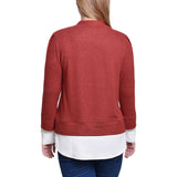 Long Sleeve Two-Fer Top, Petite