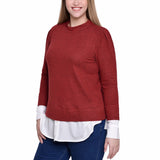Long Sleeve Two-Fer Top, Petite