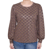 NY Collection Petite Bishop Sleeve Pullover Top