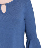 NY Collection Petite 3/4 Bell Sleeve Top With Hardware