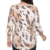 NY Collection Petite 3/4 Bell Sleeve Top With Hardware