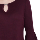 NY Collection Petite 3/4 Bell Sleeve Top With Hardware