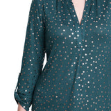 NY Collection Petite Long Roll Tab Sleeve Tunic