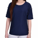 Honeycomb Open Shoulder Tunic - Petite