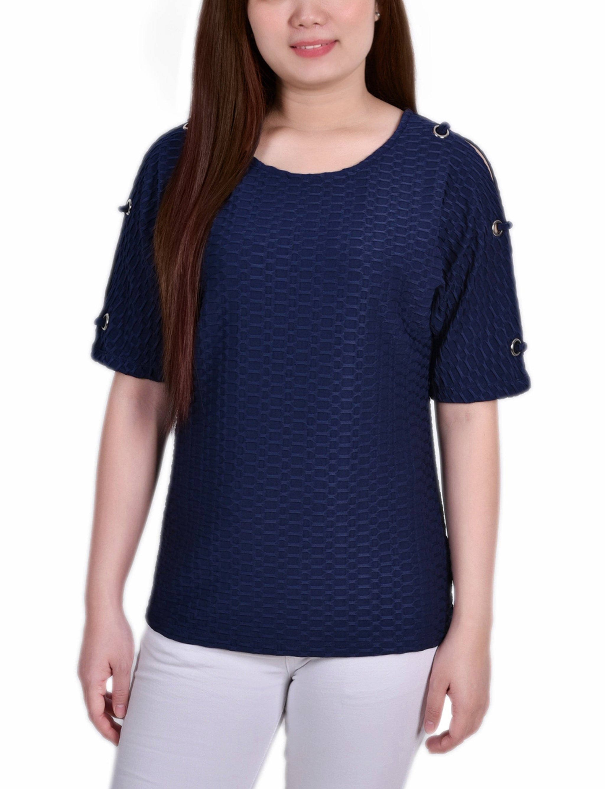 Honeycomb Open Shoulder Tunic, Petite