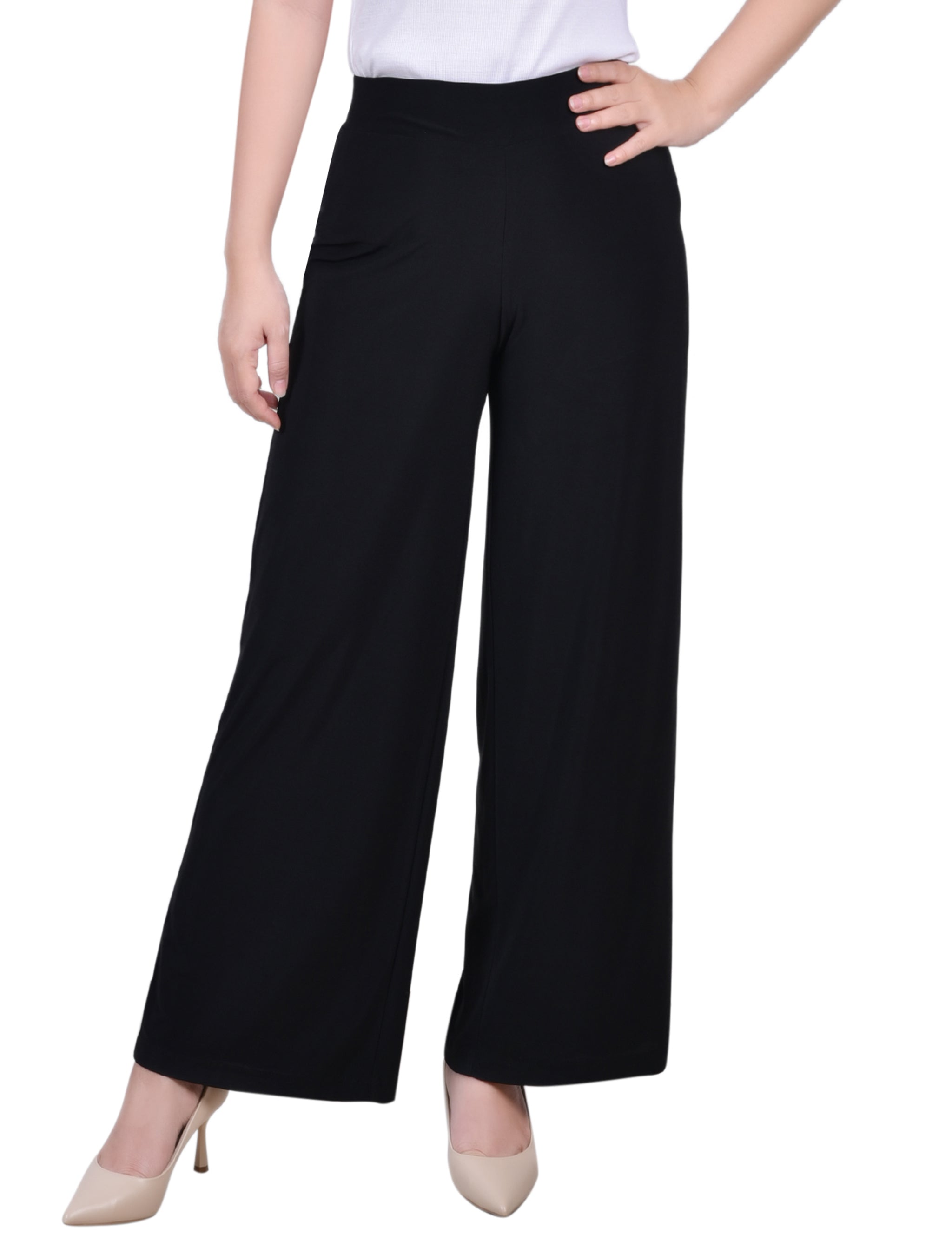 Pull On Palazzo Pants, Black