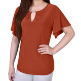 Mesh Flutter Sleeve Knit Top, Petite