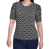 NY Collection Petite Short Sleeve Scoop Neck Top