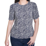 NY Collection Petite Short Sleeve Scoop Neck Top